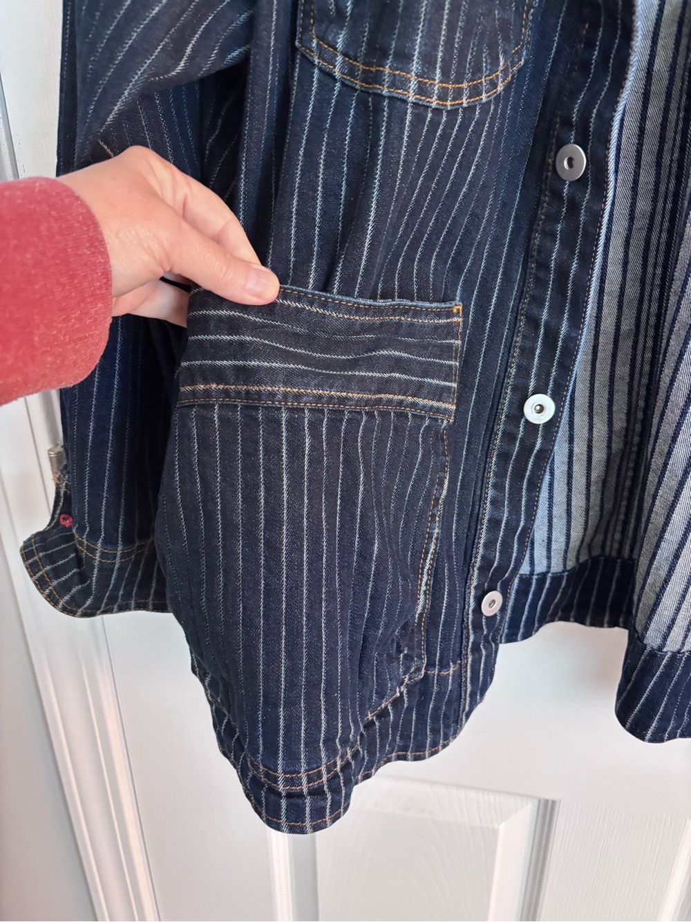 Pilcro Denim Chore Coat, SIZE XL.  Blue EUC - Picture 6 of 8
